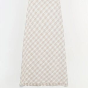 Simkhai Noelle Midi Skirt in Sand Gingham